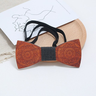 New Paisley Wooden Bow Tie