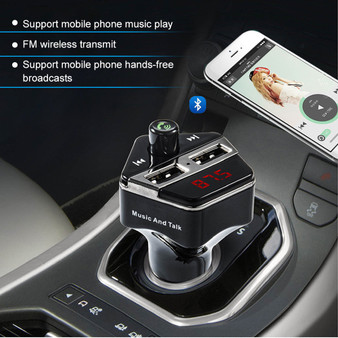 Bluetooth Car Kit MP3 Player Audio Wireless FM Transmitter USB LCD DisplayWith 3.1A Dual USB Charger For iPhone 5 5S 6 6S