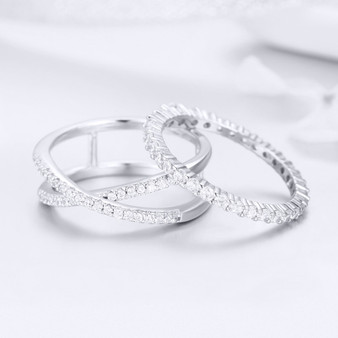 Dazzling CZ Geometric Finger Rings