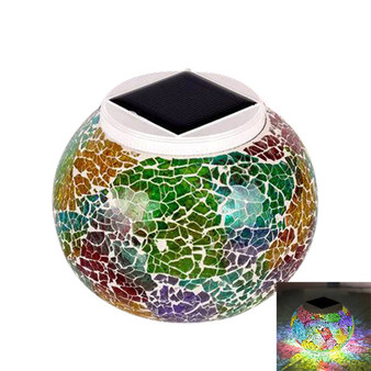 Mosaic Glass Jar Colour Changing Solar Power Garden Lamps