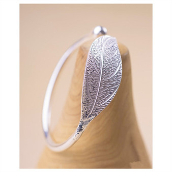 925 Sterling Silver Leaf Charm Bracelets For Women Wedding Gift