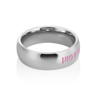 Stainless Steel Ribbon Pink Breast Cancer Awareness Ring