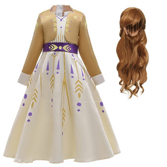 Baby Girls Dress Anna Cosplay Costume Snow Queen Elsa 2 Dresses Anna Dress for Birthday Halloween Cosplay Costume