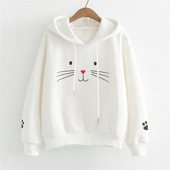 Ladies Cats Crop Hoodies Fall Women Cat Printed Plus Size Sweatshirt maletom feminino Autumn Long Sleeve Hooded Pullover bangtan