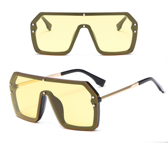 Oversized Sunglasses Fashion Style, Square, Mirror UV400 Unisex.