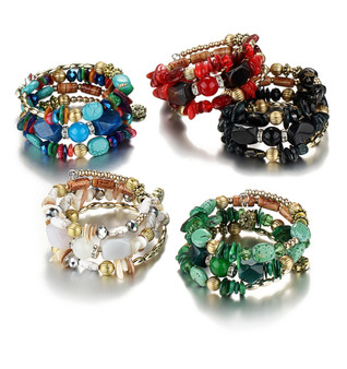 Boho Multilayer Beads Charm Bracelets