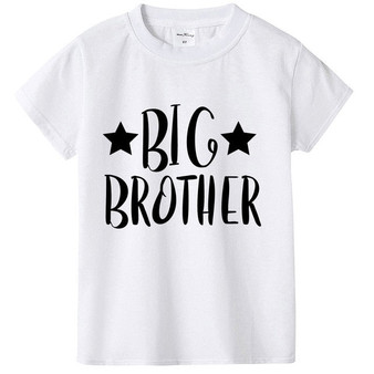 Cute Kids Boys Big Brother T-shirt Baby Summer Casual Gray Letter