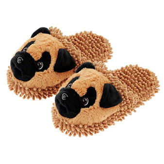 Fuzzy Friend Slippers Pug