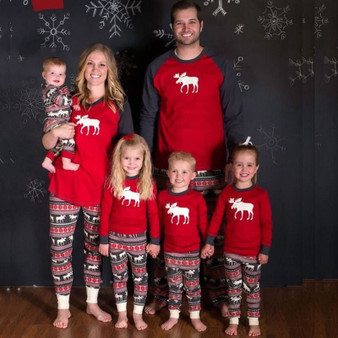 Christmas Moose Family matching Pajamas