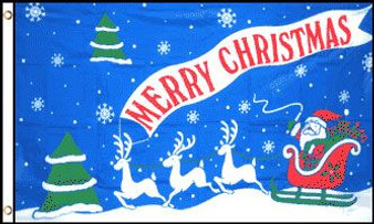 Merry Christmas Sleigh Ride Flag