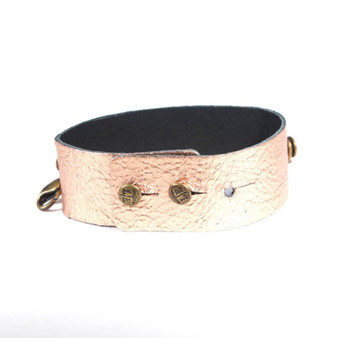 Thin Leather Cuff Rose Gold/Brass