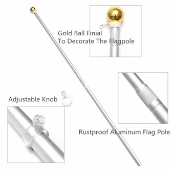Aluminum 2.8 to 5ft Expandable Flag Pole