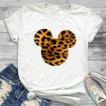 T-Shirt Leopard Printed Minnie Graphic T-shirt