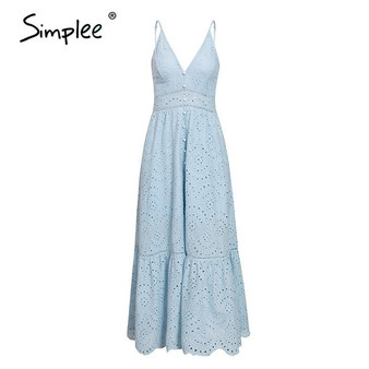 Summer beach Ruffle cotton midi dress