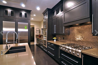 Dark color shaker design kitchen cabinet