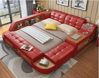 Bed Set Bed decor Smart Bed Massager Storage Modern Cama Smart Beds Soft Leather Bed Muebles De Dormitorio спальня мебель