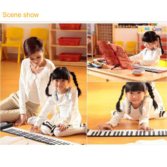 Portable 61 Keys Flexible Roll-Up Piano USB MIDI Electronic Keyboard Hand Roll Piano