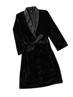 Super Soft Hooded Mini Robe In Black