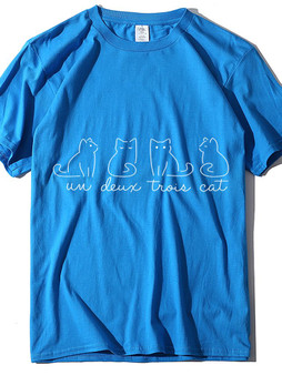 Women's Pure Color Cat Print Casual Oversize T-Shirt