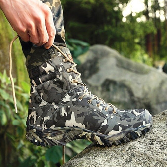 Waterproof Outdoor Hiking Shoes Camouflage Desert Trekking Boots