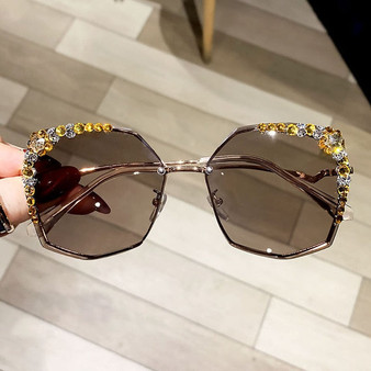 Luxury Brand Designer Sunglasses High Quality Rhinestone Sun Glasses