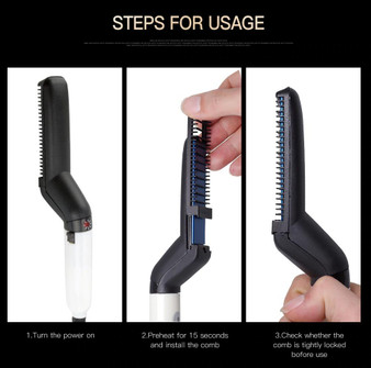 Multifunctional Hair Comb Beard Straightener -Best Heat Beard Straightener and Hair Straightener Brush
