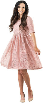 Erin Modest Lace Dress, Modest Bridesmaid Dress