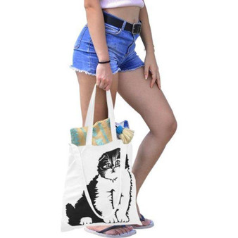 Canvas Tote Bag Cute Cat Tote Bag Gifts For Cat Lover