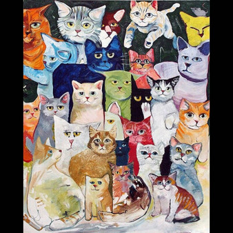 Cute Cat Shower Curtain Cartoon Print Waterproof Polyester Cat Home Decor
