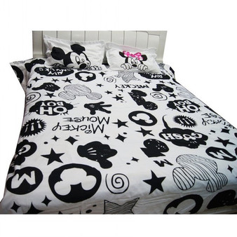 Black White  Bedding Set Mickey mouse