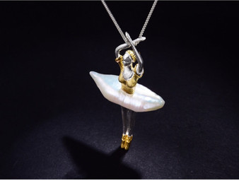 Ballerina Handmade Silver & Pearl Pendant