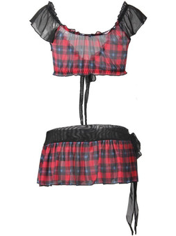 Women's Lingerie Super Short Plaid Skirt