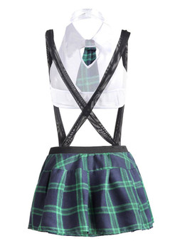 Women's Plaid Short Skirt With Halter