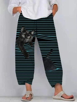 Women Casual Pants 3D Cartoon Animal Pattern Pants