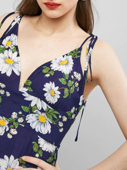 Cami Tie Shoulder Floral Midi Dress