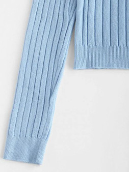 Wide Rib Knit Slim Cardigan