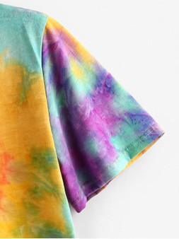 Tie Dye V Neck Casual T-shirt