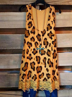 Ladies Leopard Print Sleeveless Top