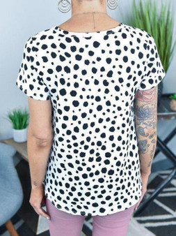 Casual round neck  leopard print T-shirt