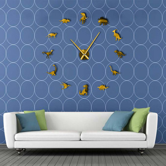 Jurassic Dinosaur Sticker DIY Wall Clock