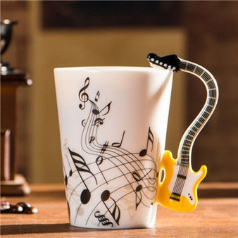 Guitar Ceramic Cup Personality Music Note Mug