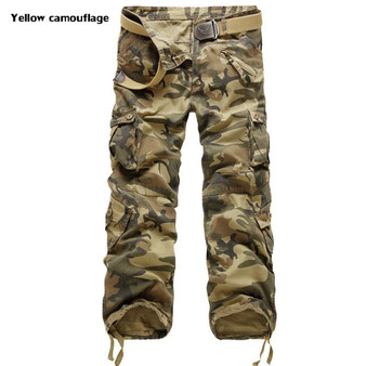 2019 High Quality Men's Cargo Pants Casual Loose Multi Pocket Military Pants