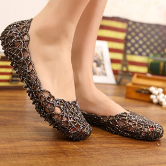 Fashion Girl Sandals Summer Casual Jelly Shoes Sandals Hollow Out Mesh Flats