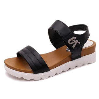 Summer Gladiator Sandals Women Aged Leather Flat Fashion Shoes