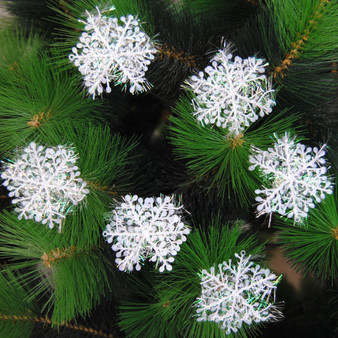 6pcs Creative White Plastic Snowflake Shape Hanging Ornament For Christmas Tree [BUY 1 GET 1 FREE + FREE SHIPPING]