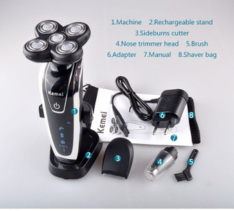 New 3 in1 Washable Rechargeable Electric Shaver Triple Blade Electric Shaving Razors Men Face Care 5D Floating