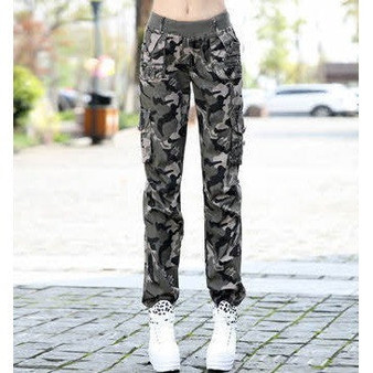 Summer camouflage pants women Camouflage Cargo pants women Military fashion Casual - Loose Baggy pants