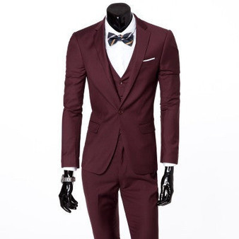 New Men Suits One-Buckle Brand Suits Jacket Formal Dress Men Suit Set Men Wedding Suits Groom Tuxedos (Jacket+Pants+Vest)