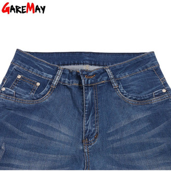 GAREMAY 2016 Women Summer Jeans Capris Cropped Trousers Stretch High Waist Casual Pants Female Slim Fashion Denim Capris 8801