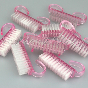 New 10pcs/pack Pink Plastic Nail Art Dust Clean Brush Manicure Pedicure Tool